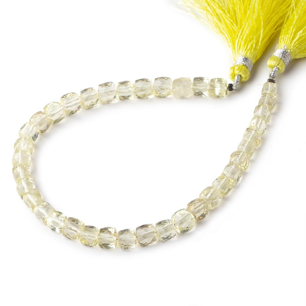 5-6mm Lemon Quartz Faceted Cube Beads 8.25 inch 36 pieces