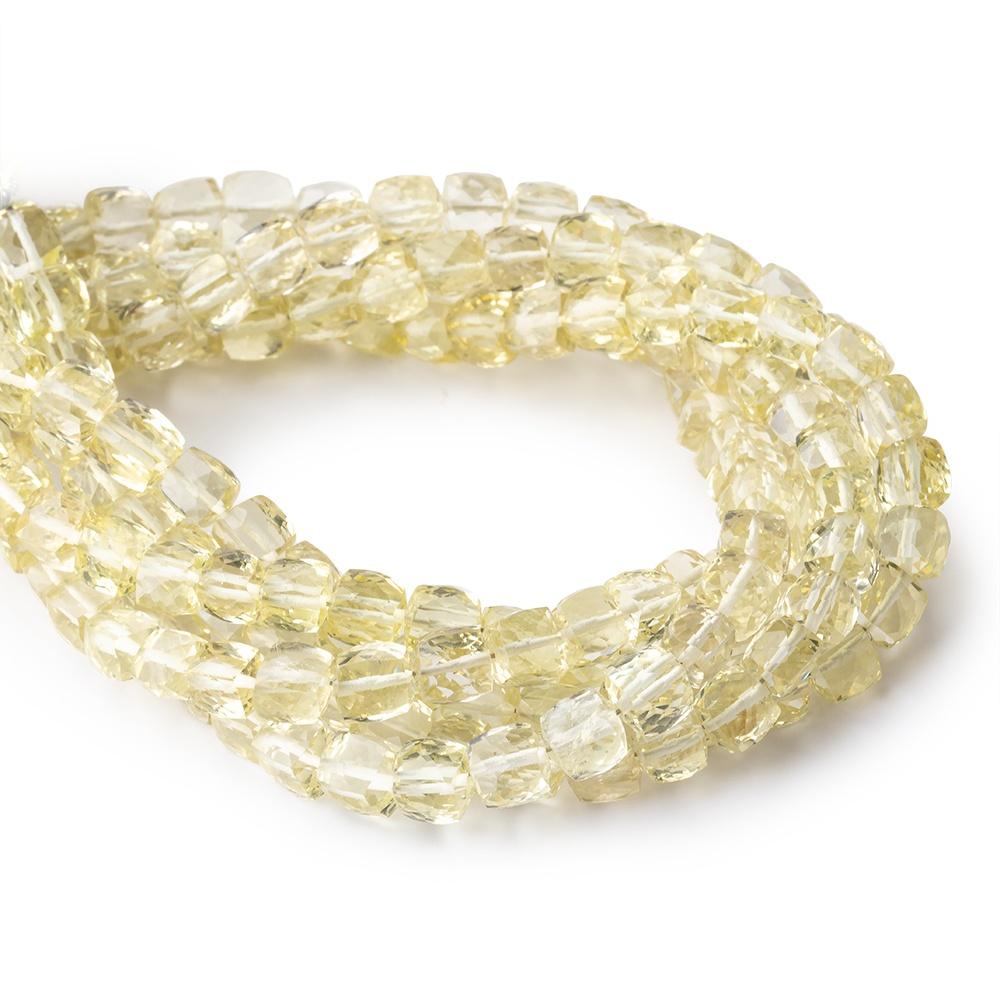 5-6mm Lemon Quartz Faceted Cube Beads 8.25 inch 36 pieces