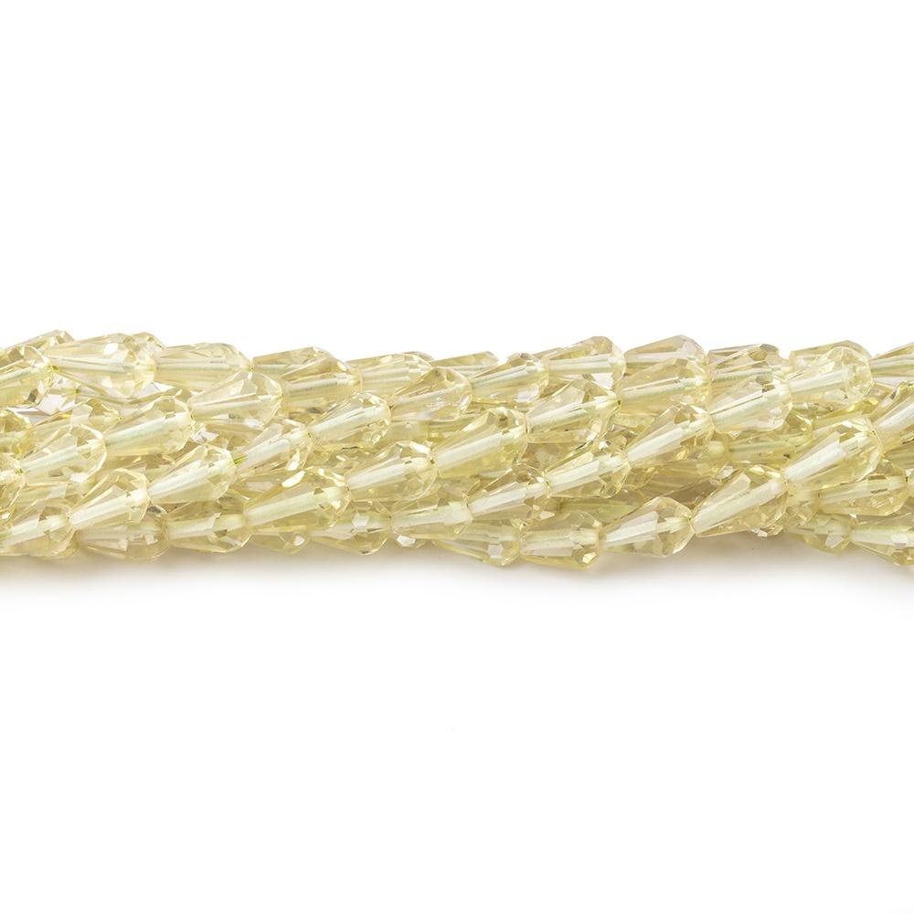 5-6mm Lemon Quartz Straight Drilled Faceted Tear Drop Beads 14 inch 60 pieces