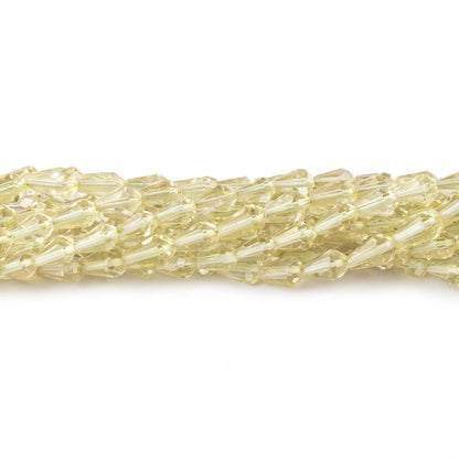 5-6mm Lemon Quartz Straight Drilled Faceted Tear Drop Beads 14 inch 60 pieces