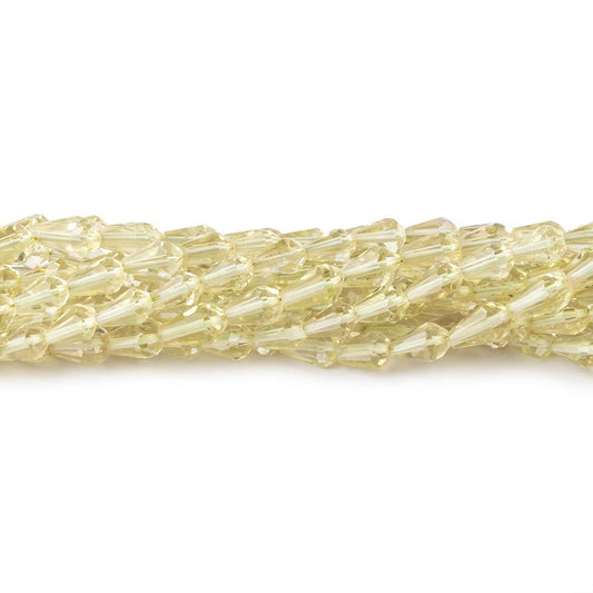 5-6mm Lemon Quartz Straight Drilled Faceted Tear Drop Beads 14 inch 60 pieces