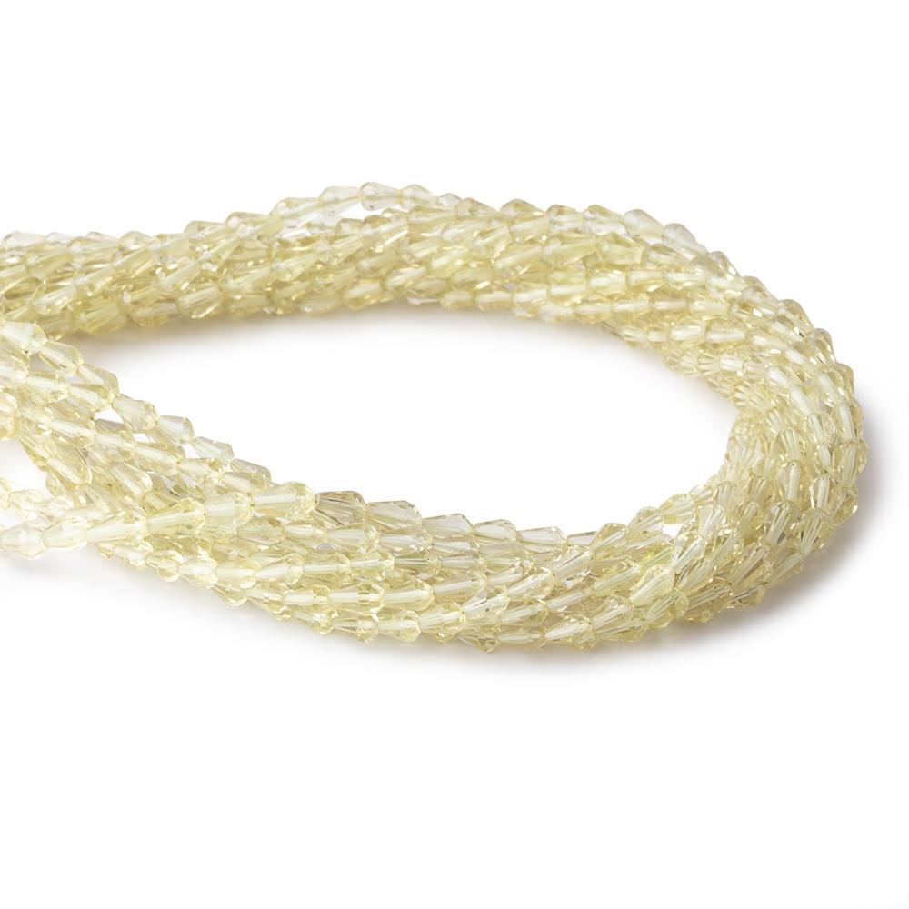 5-6mm Lemon Quartz Straight Drilled Faceted Tear Drop Beads 14 inch 60 pieces