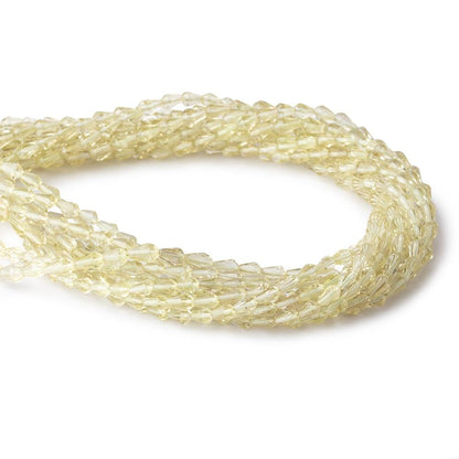 5-6mm Lemon Quartz Straight Drilled Faceted Tear Drop Beads 14 inch 60 pieces