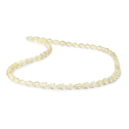 5-6mm Lemon Quartz Straight Drilled Faceted Tear Drop Beads 14 inch 60 pieces