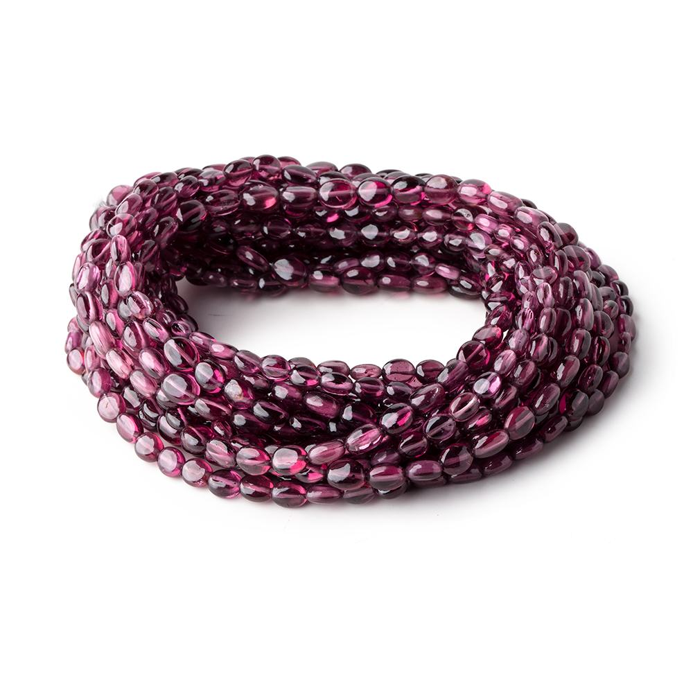 5-6mm Malaia Garnet Plain Oval Beads 16 inch 72 pieces AA