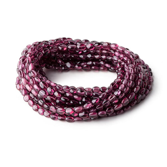 5-6mm Malaia Garnet Plain Oval Beads 16 inch 72 pieces AA