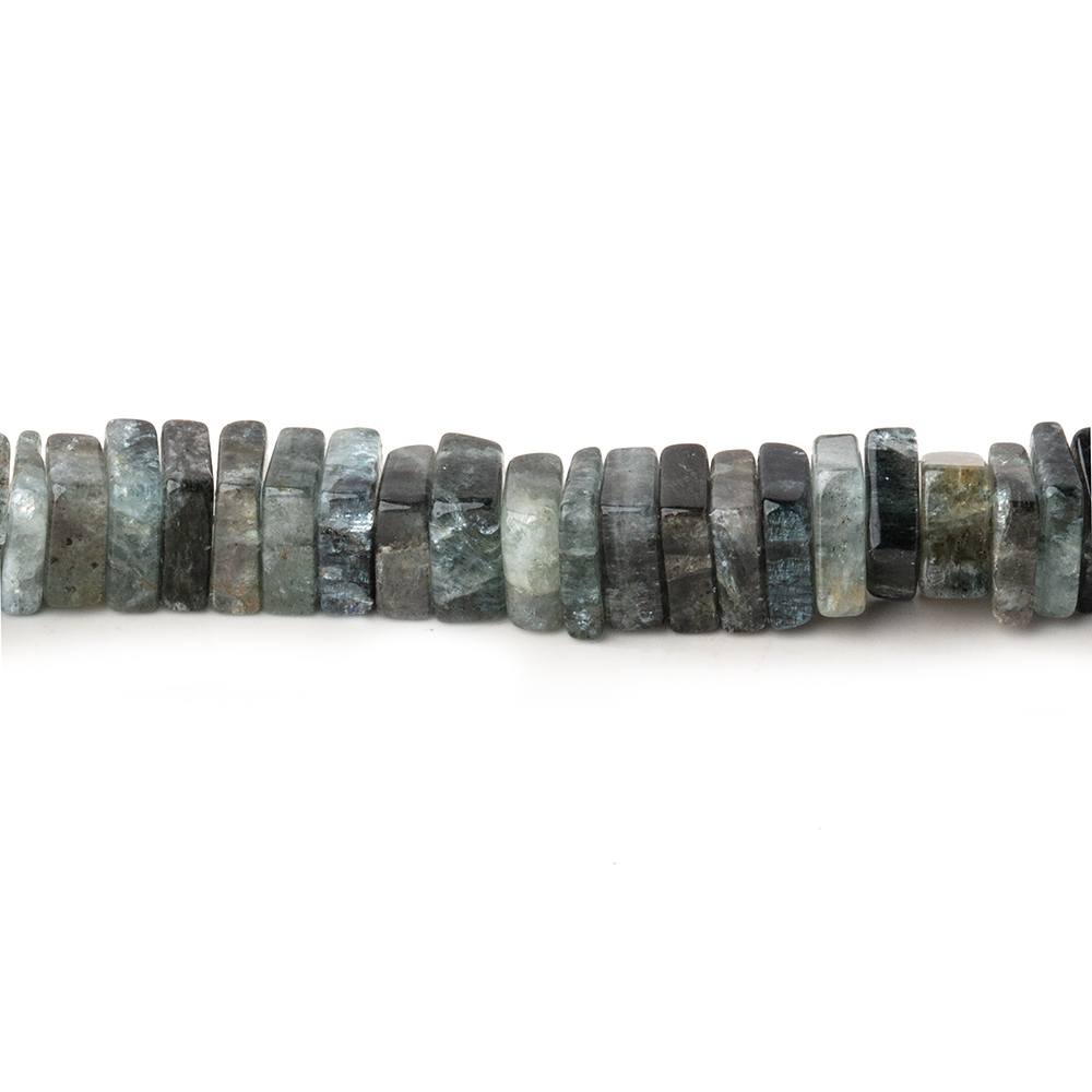 5-6mm Moss Aquamarine Plain Square Heshi Beads 16 inch 95 pieces