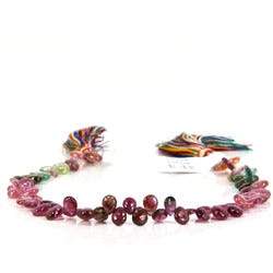 5-6mm Multi Color Afghani Tourmaline Plain Pear