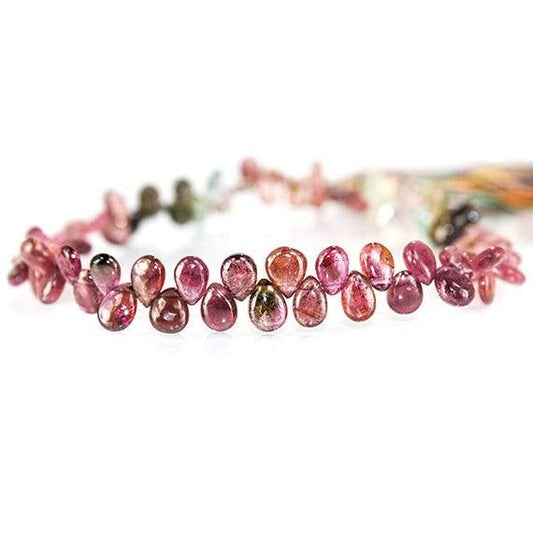 5-6mm Multi Color Afghani Tourmaline Plain Pear