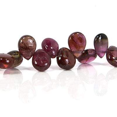 5-6mm Multi Color Afghani Tourmaline Plain Pear