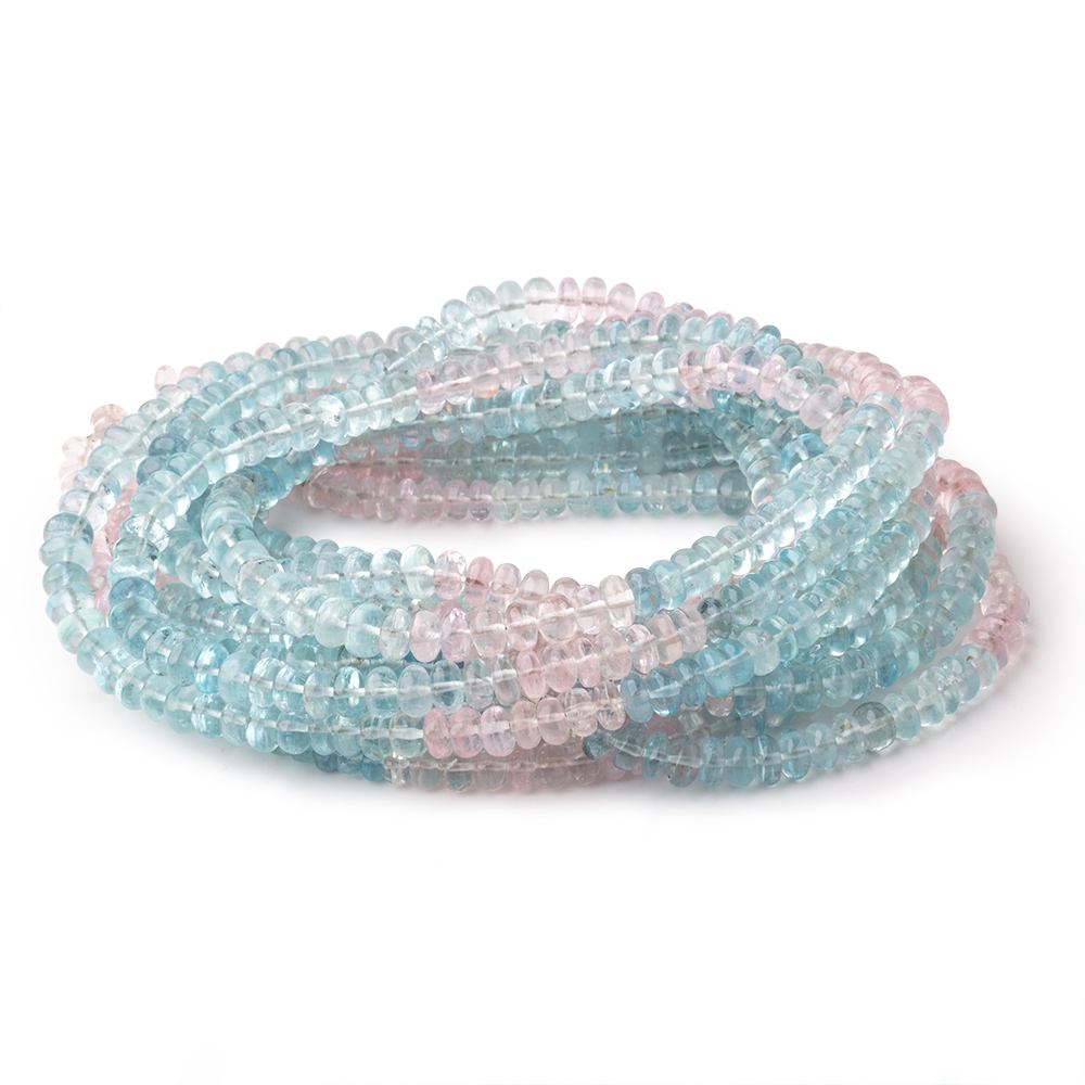 5-6mm Multi Color Beryl Plain Rondelle Beads 18 inch 145 pieces AA