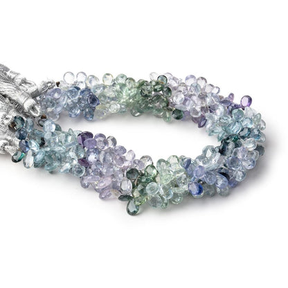 5-6mm Multi Color Fancy Sapphire Faceted Pear Beads 7.5 inch 93 pieces