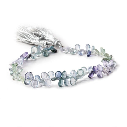 5-6mm Multi Color Fancy Sapphire Faceted Pear Beads 7.5 inch 93 pieces