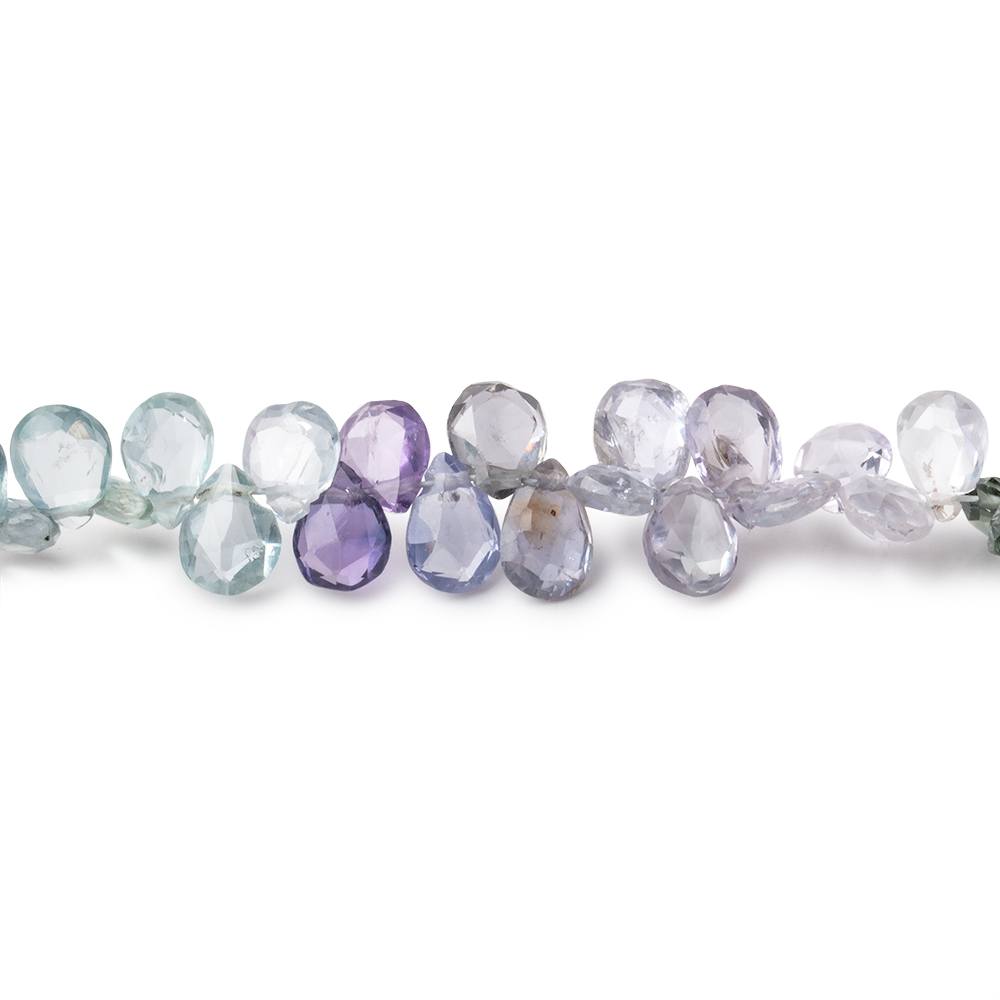 5-6mm Multi Color Fancy Sapphire Faceted Pear Beads 7.5 inch 93 pieces