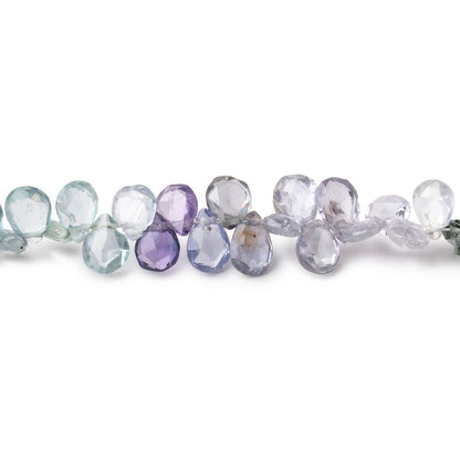 5-6mm Multi Color Fancy Sapphire Faceted Pear Beads 7.5 inch 93 pieces