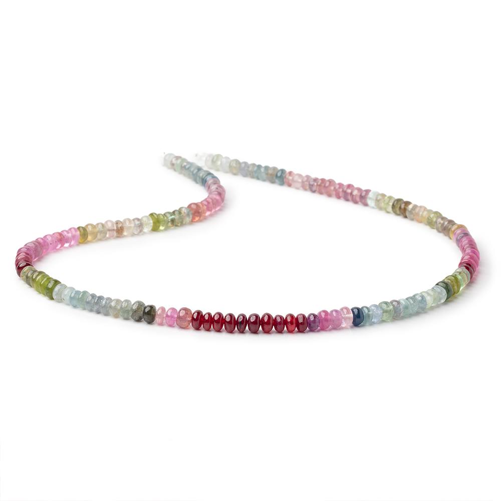 5-6mm Multi Color Sapphire Plain Rondelle Beads 18 inch 142 pieces AA