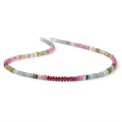 5-6mm Multi Color Sapphire Plain Rondelle Beads 18 inch 142 pieces AA
