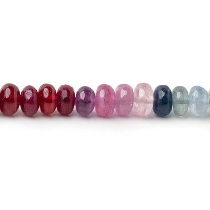 5-6mm Multi Color Sapphire Plain Rondelle Beads 18 inch 142 pieces AA