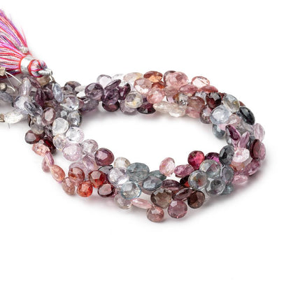 5-6mm Multi Color Spinel Faceted Heart Beads 8 inch 64 pieces