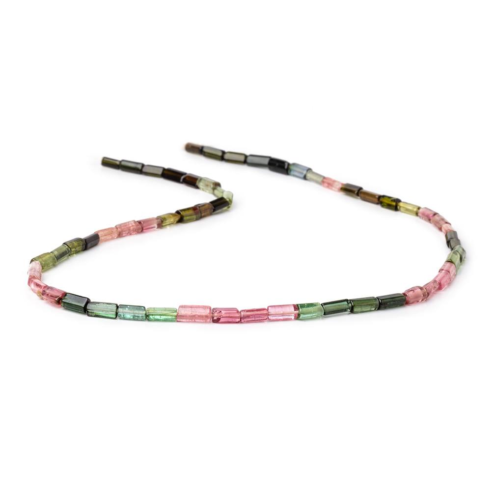 5-6mm Multi Color Tourmaline Plain Tube Beads 14 inch 57 pieces