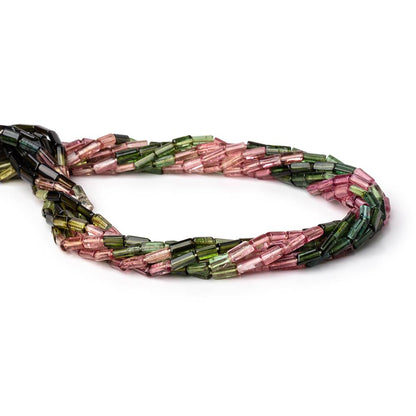 5-6mm Multi Color Tourmaline Plain Tube Beads 14 inch 57 pieces
