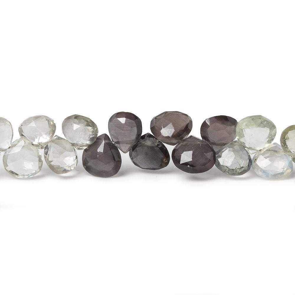 5-6mm Multi-tonal Silimanite Heart Briolette 8 inch 66 pieces