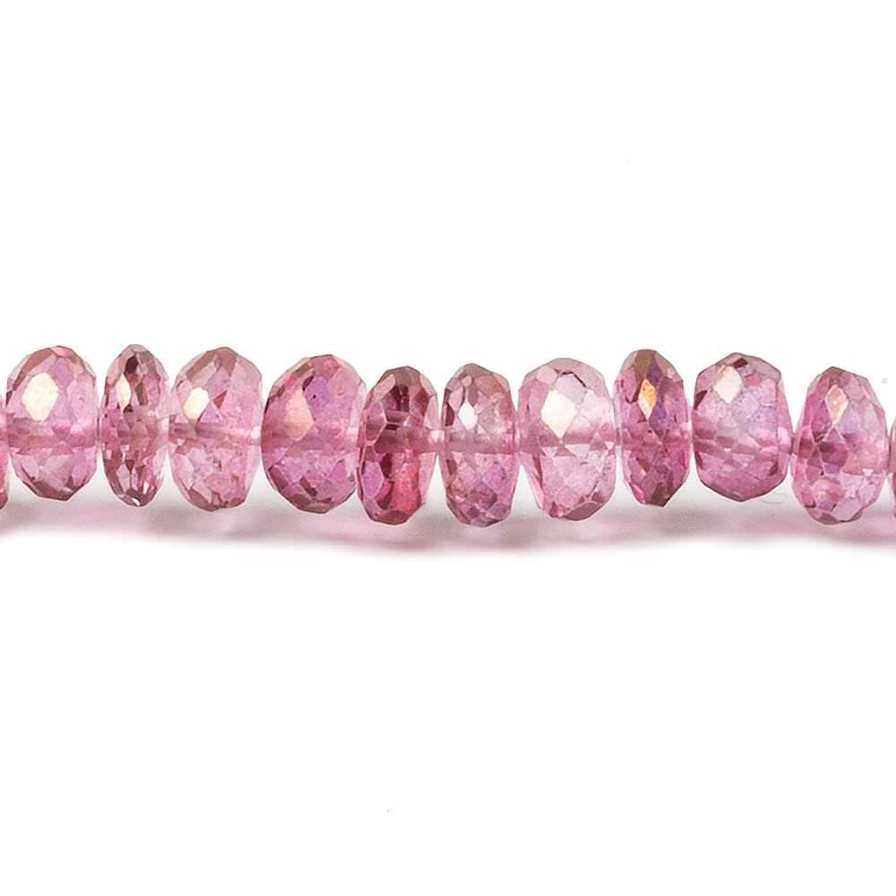 5-6mm Mystic Pink Topaz Faceted Rondelle Beads 8 inch 60 beads