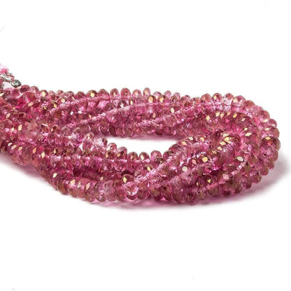 5-6mm Mystic Pink Topaz Faceted Rondelle Beads 8 inch 60 beads