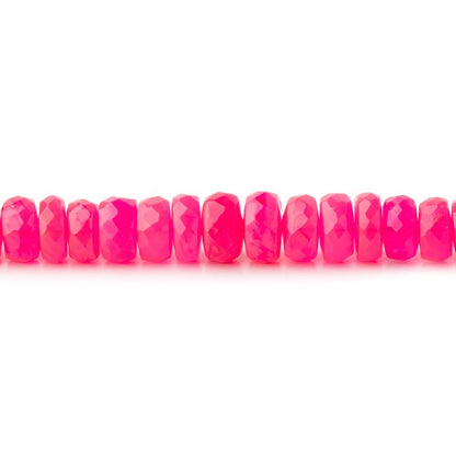 5-6mm Neon Pink Ethiopian Opal Faceted Rondelles 18 inch 164 color treated beads AA
