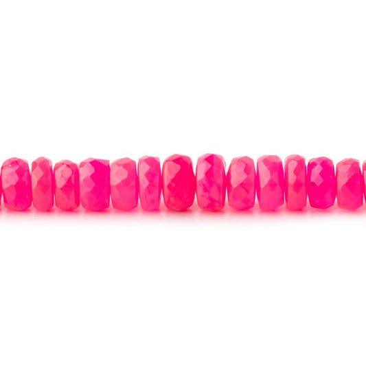 5-6mm Neon Pink Ethiopian Opal Faceted Rondelles 18 inch 164 color treated beads AA
