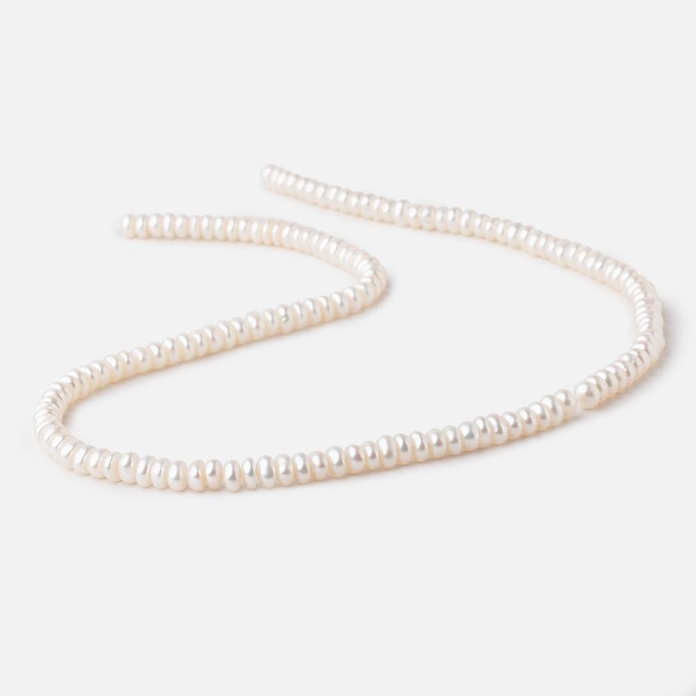 5-6mm Off White Center Drilled Button Freshwater Pearls 16 inch 144 pieces