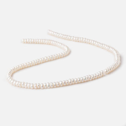 5-6mm Off White Center Drilled Button Freshwater Pearls 16 inch 144 pieces