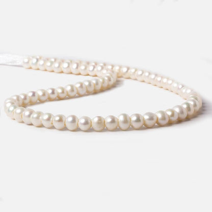 5-6mm Off White Off Round 2.5mm Large Hole Pearls 15 inch 78 pieces