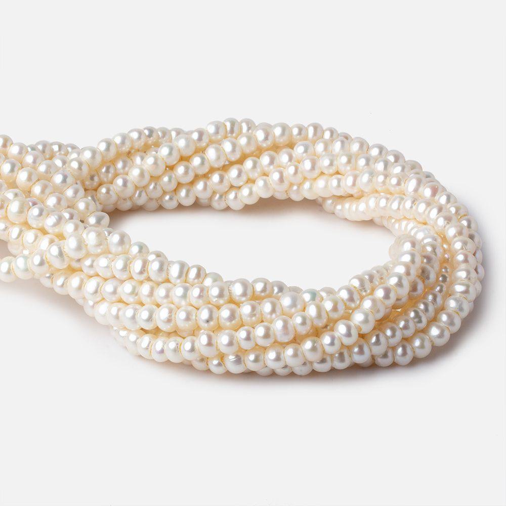 5-6mm Off White Off Round Large Hole Freshwater Pearls 90 pieces