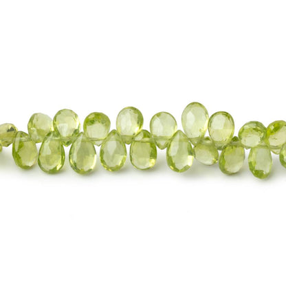 5-6mm Peridot Faceted Pear Beads 9 inch 90 pieces