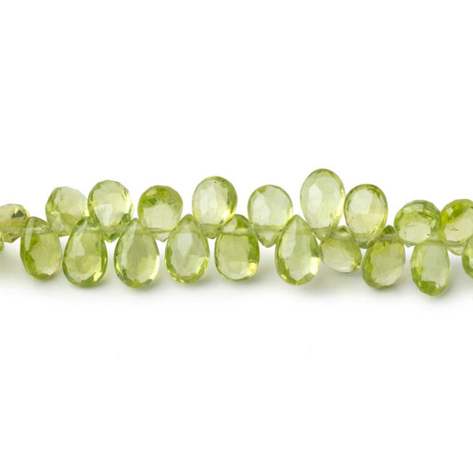 5-6mm Peridot Faceted Pear Beads 9 inch 90 pieces