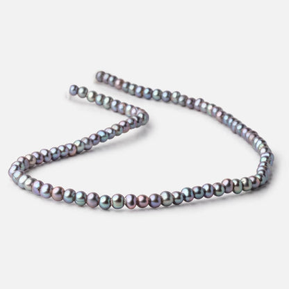 5-6mm Pistachio Peacock Off Round 2.5mm Large Hole Pearls 95 Beads