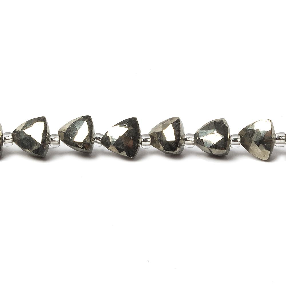 5-6mm Pyrite straight drilled triangle beads 8 inch 30 pieces