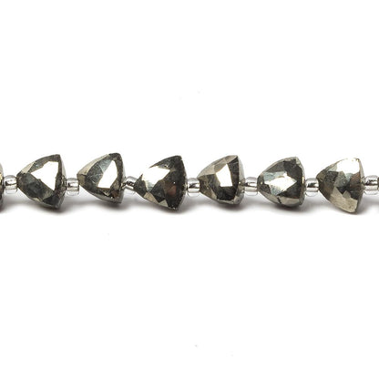 5-6mm Pyrite straight drilled triangle beads 8 inch 30 pieces