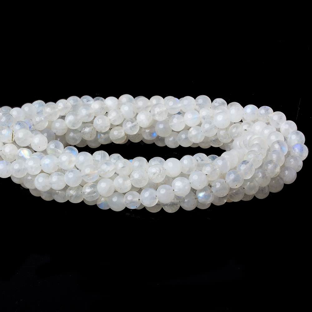 5-6mm Rainbow Moonstone Beads Plain Round Beads 14 inch 58pcs
