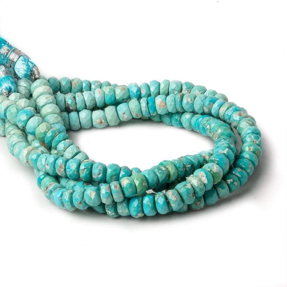5-6mm Shaded Turquoise faceted rondelle beads 8 inch 60 pieces