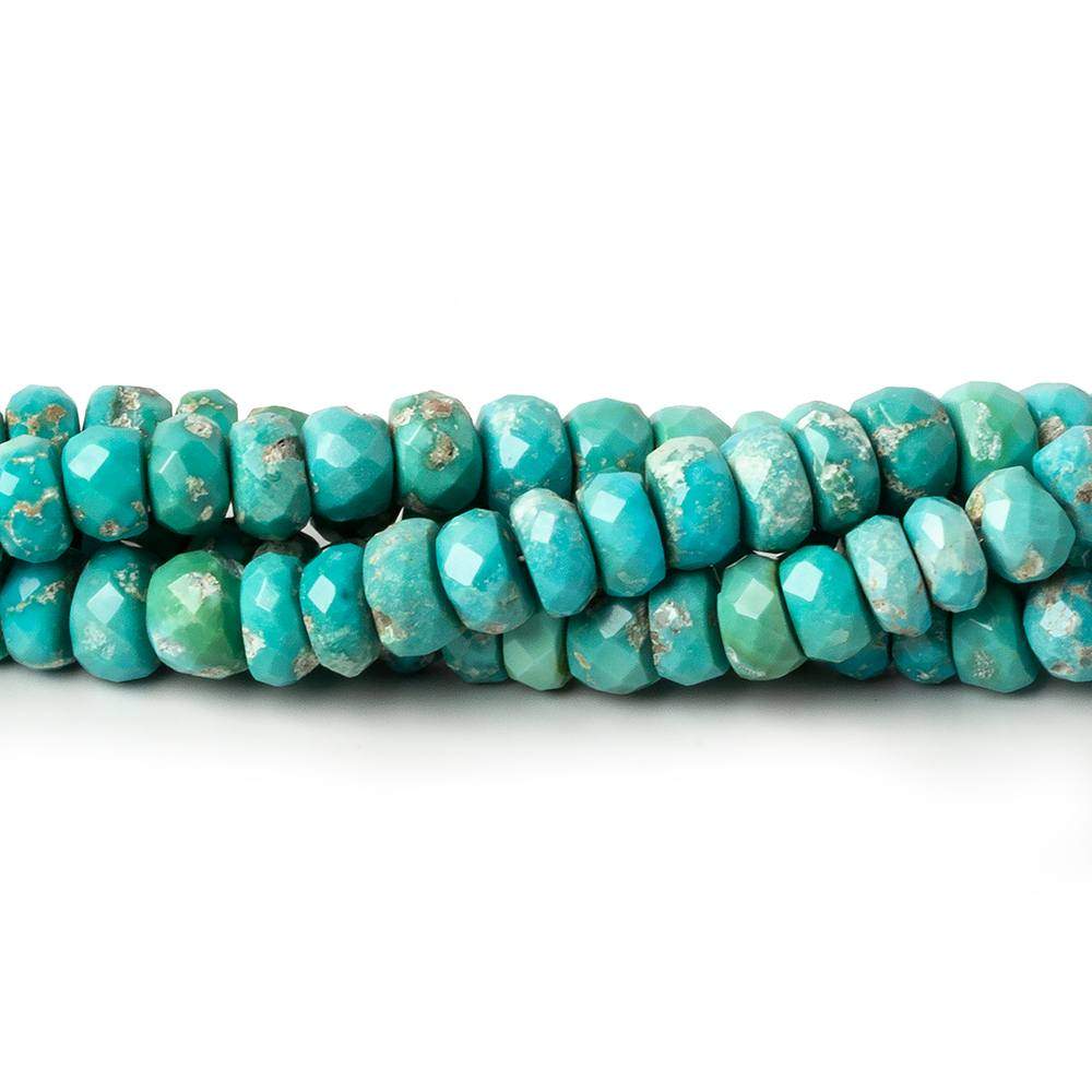 5-6mm Shaded Turquoise faceted rondelle beads 8 inch 60 pieces