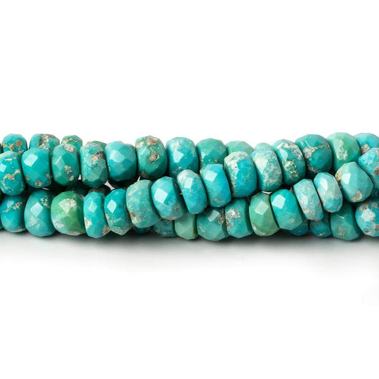 5-6mm Shaded Turquoise faceted rondelle beads 8 inch 60 pieces