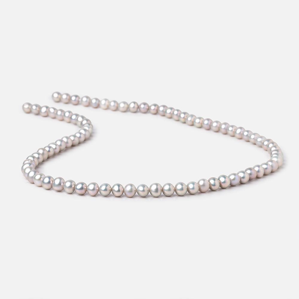 5-6mm Silver Off Round Freshwater Pearls 16 inch 78 Beads