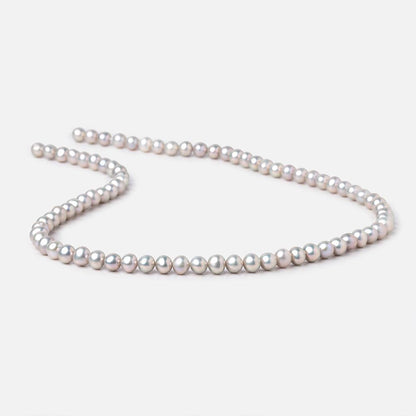5-6mm Silver Off Round Freshwater Pearls 16 inch 78 Beads