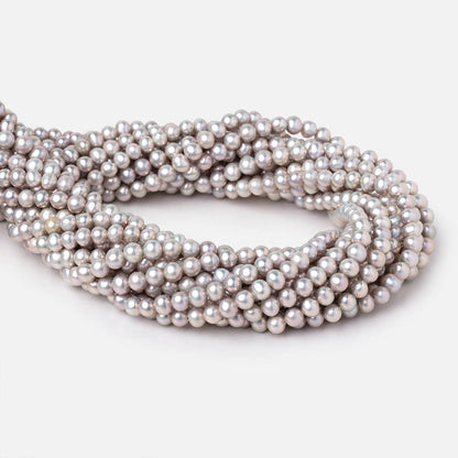 5-6mm Silver Off Round Freshwater Pearls 16 inch 78 Beads