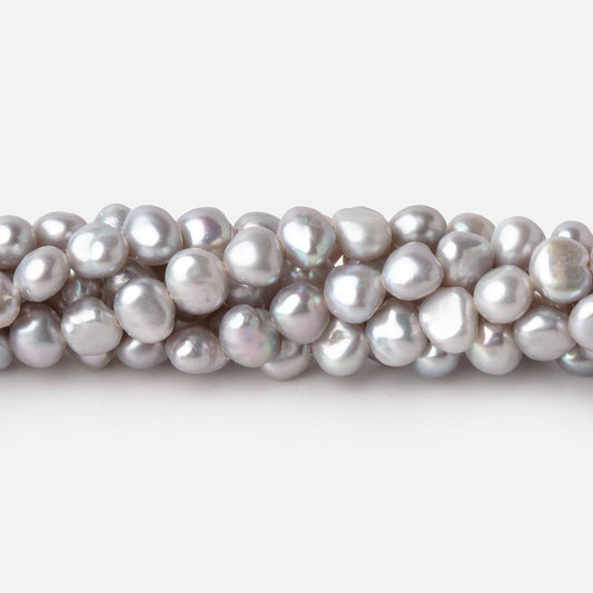 5-6mm Silver Side Drill Baroque Freshwater Pearls 16 inch 82 Beads