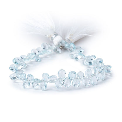 5-6mm Sky Blue Topaz Faceted Pear Beads 8 inch 76 pieces AA