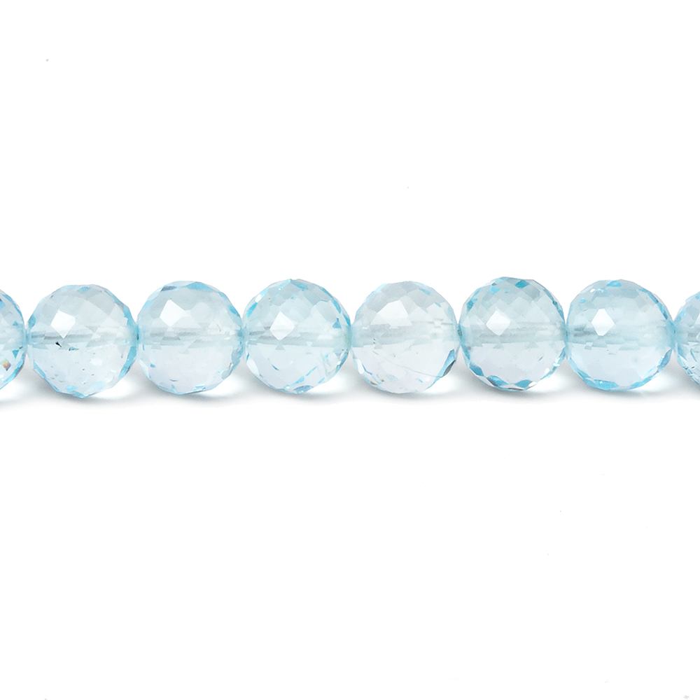 5-6mm Sky Blue Topaz Faceted Round Beads 10 inch 44 pieces