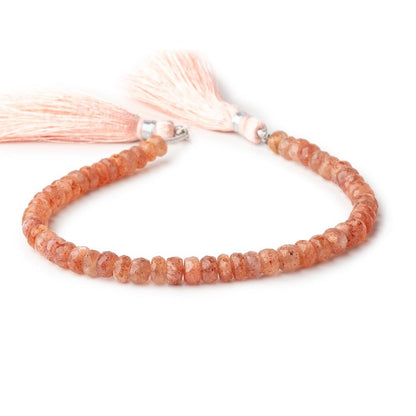 4.5-5.5mm Sunstone Faceted Rondelle Beads 8 inch 62 pieces